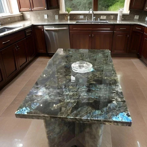 Labradorite slab dining - labradorite,